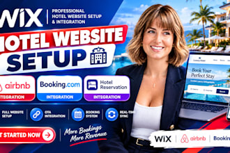 do wix hotel website setup, airbnb, bookingcom hotel reservation integration