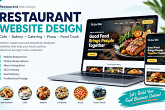 design restaurant, cafe, bakery, catering, pizza and food truck website