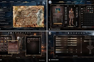 design game UI UX, hud and menus for unreal engine 5 game