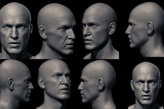 sculpt realistic 3d head bust 2d photo for 3d face full body for printing stl