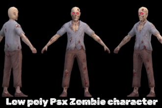 model unique low poly ps1 psx horror monsters scary creature and game characters