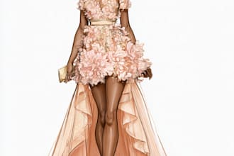 do a professional fashion illustration