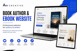 design book author website, ebook website or redesign your wix website