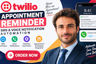 setup twilio appointment reminder sms voice notification automation
