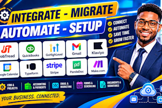 integrate jobtread quickbooks ghl gmail klaviyo google calendar typeform makecom