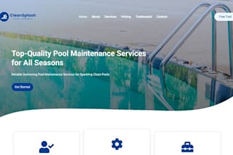 build wix pool service website swimming pool cleaning repair contractor website