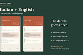 create your italian and english guest guide