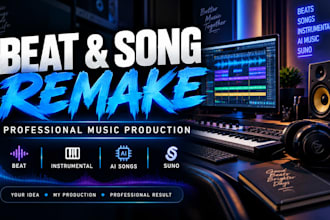 be your beat maker, remake beat, remake ai song professionally to your style