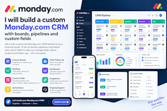 build a custom monday com CRM with boards, pipelines and custom fields