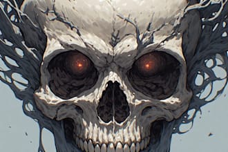design detailed skull illustrations for your project