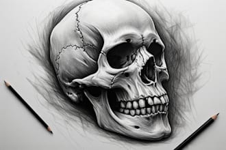 design custom skull graphics with detailed artwork