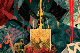 design mystical tarot card artwork with characters