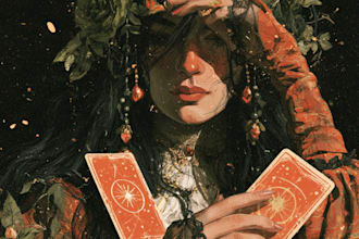 create fantasy tarot card illustrations for you