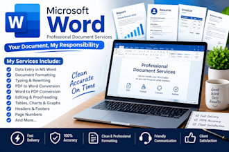do ms word document formatting, editing and design