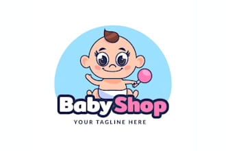 design a cute and professional baby care business logo