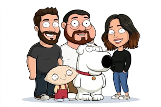 paint you as a custom family guy cartoon character illustration