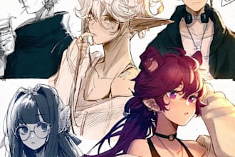 draw you an anime art style characters