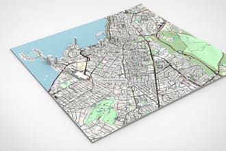 detailed architectural model from survey point, land survey data to 3d surface