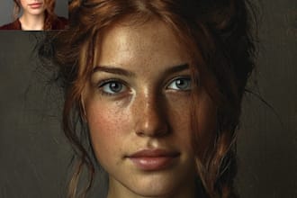 create a realistic hand drawn portrait