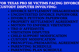draft online texas divorce, child custody alimony motion lawsuits for family law