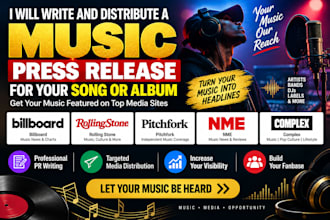 write and distribute a music press release for your song and album