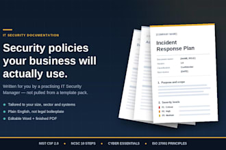 write your IT security policy pack and incident response plan