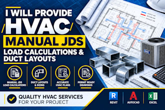 provide professional hvac design, manual jds load calculations, duct and permit