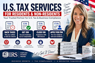 do back taxes, ein, ein closure and itin for US residents and non residents