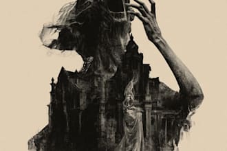design amazing vintage horror comics artwork illustration