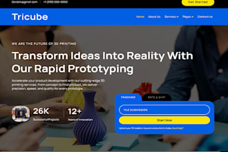 design wix 3d printing website manufacturing prototyping service website