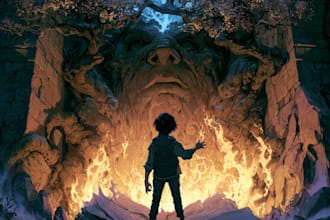 draw original fantasy book character artwork
