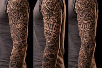 create a tattoo design of tattoo sleeve