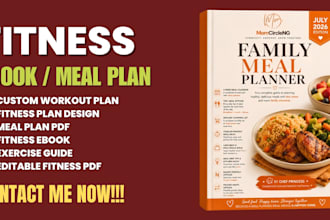 design workout plan, fitness plan, training program, diet plan, meal plan PDF