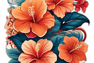 create a floral illustration