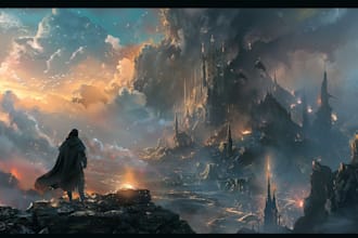 book cover design, fantasy book cover illustration