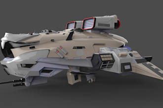 create custom 3d spaceship model starship spacecraft game asset
