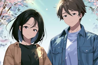 draw romantic anime couples