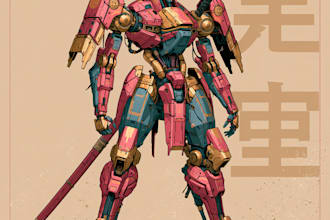 design sci fi mecha and robot concept art