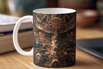 create custom typography and illustration mug designs