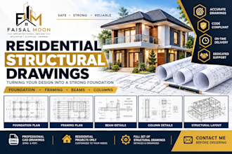 create structural drawings, framing plans, foundation plan and beam details