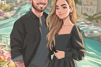 do couple portrait custom couple