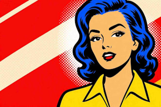 draw a retro pop art roy lichtenstein style