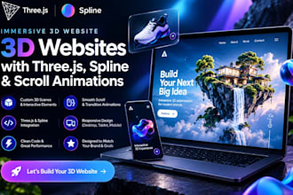 create an immersive 3d website with three js spline and scroll animations