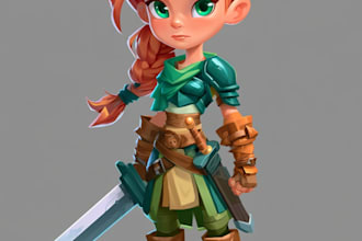 draw 2d game character for game art