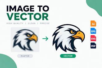 convert image to vector, logo to vector, and redraw