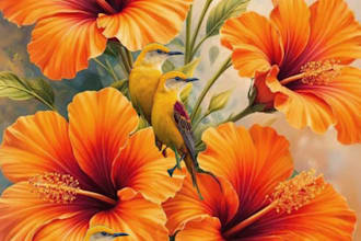 draw botanical illustrations of flowers, plants, line art