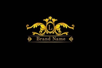 design golden elegant logo flat style