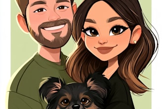 portrait in disney cartoon illustration