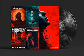 design album cover art, single cover art in handrawn