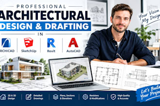 do architectural design and drafting in archicad, sketchup, revit and autocad